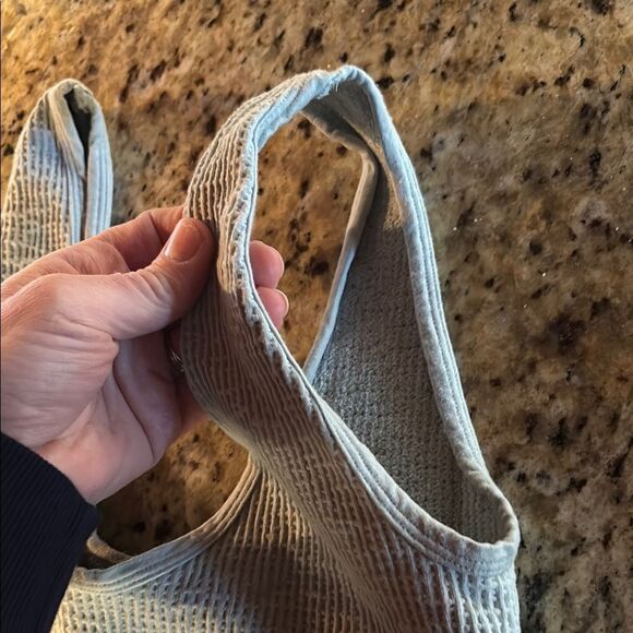 Light Blue Waffle 🧇 Knit Tank Top - Picture 4 of 7